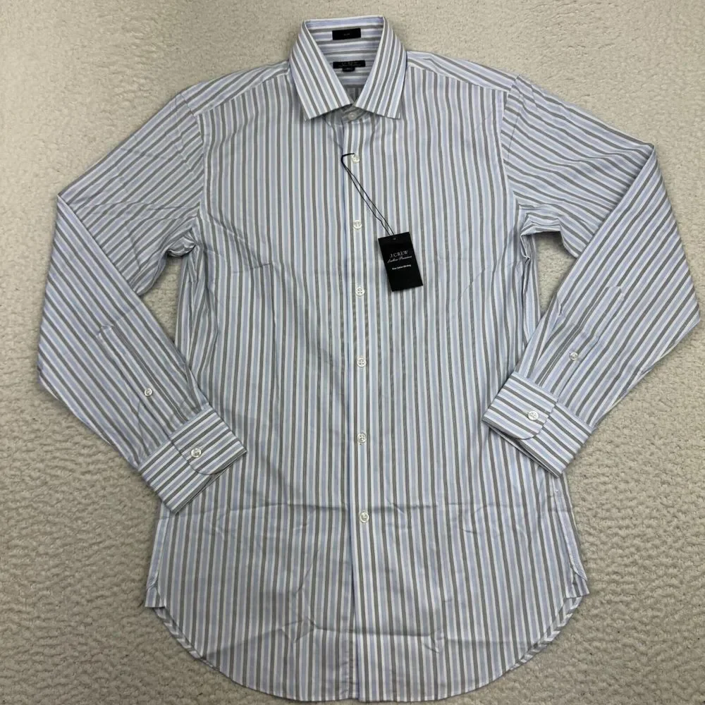NWT J Crew Ludlow Premium Dress Shirt Men‎ 14.5/32 Slim Fit Button Up Cutaway